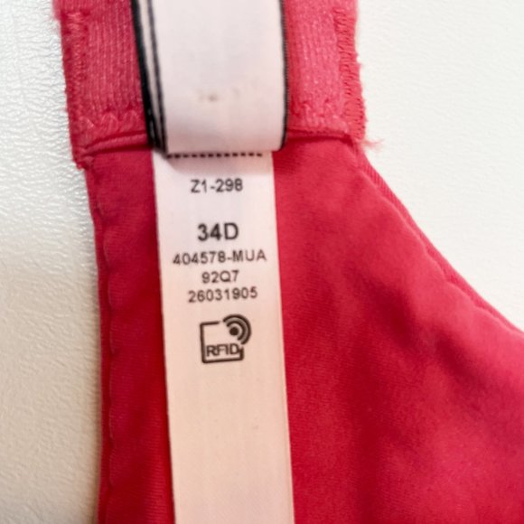 NWOT Victoria's Secret Bra 34D Body by Victoria Unlined Demi Lace Pink - Picture 8 of 8